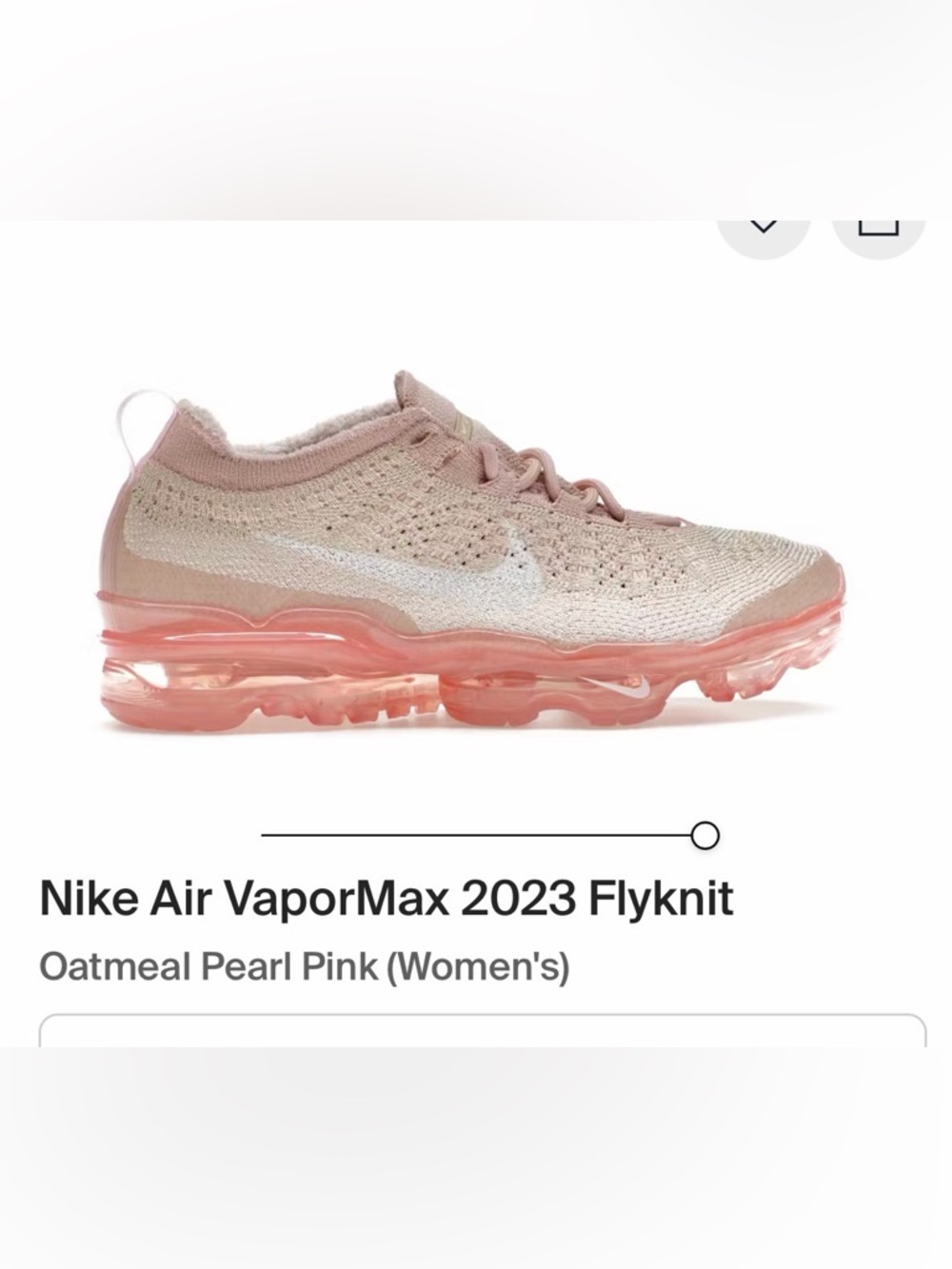 Nike Women's Cream and Light Pink Flyknit Athletic Shoes